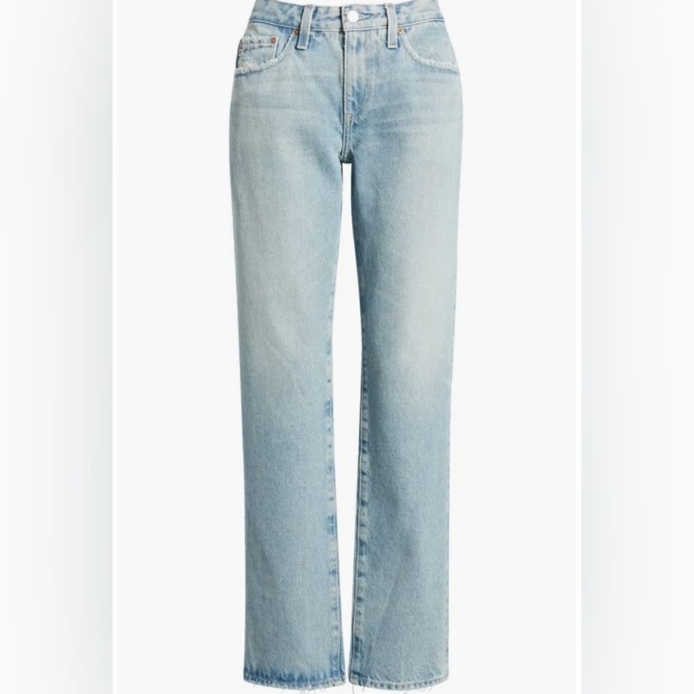 Classic High-Rise Straight Leg Jeans in Light Blue